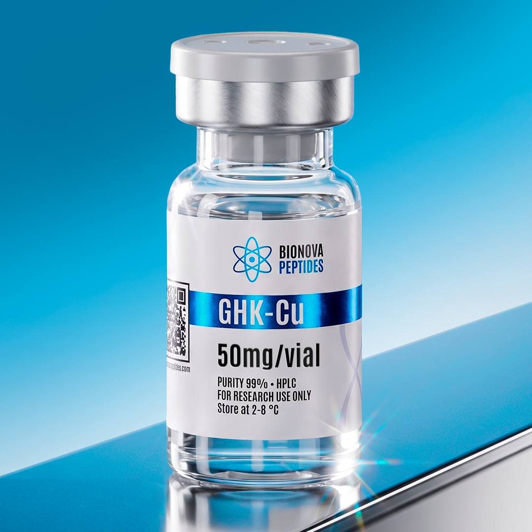 GHK-Cu 50mg lyophilized research peptide vial - Bionova Club